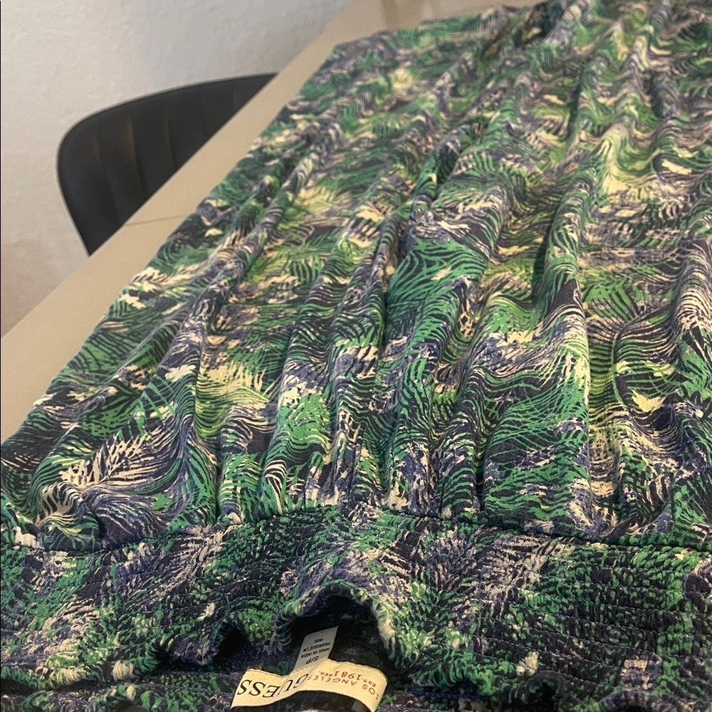 Guess Green and Blue Patterned pants